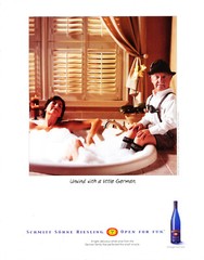 SCHMITT SOHNE WINE AD #6 RARE 2003 OOP « UNWIND WITH A LITTLE GERMAN »