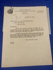 Vintage 1912 NEW YORK STATE SUPERINTENDENTS OF ELECTIONS LETTERHEAD LETTER OLD