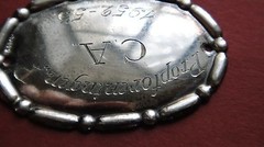VTG SILVER 830 WINE BOTTLE LABEL / TAG PROPFORENINGEN F C. A. 1952-53 DENMARK