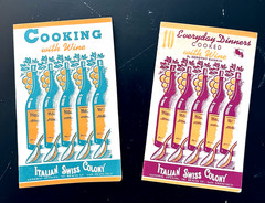 RARE 1930s ITALIAN SWISS COLONY Asti Sonoma CA Art Deco Wine Cooking Booklets(2)