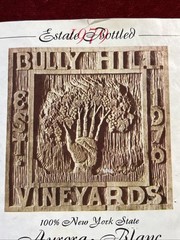 1979 “BULLY HILL VINEYARDS” Aurora Blanc WINE LABEL Hammondsport NY “Names” BHV