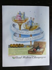 Vintage 1936 Great Western Champaign Full Page Original Color Ad 122