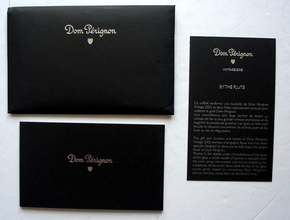 Dom Perignon 2002 Booklet (from special gift box w/ flutes)