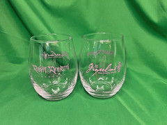(2) Robert Renzoni Vineyards Pink Stemless Wine Glass Souvenirs