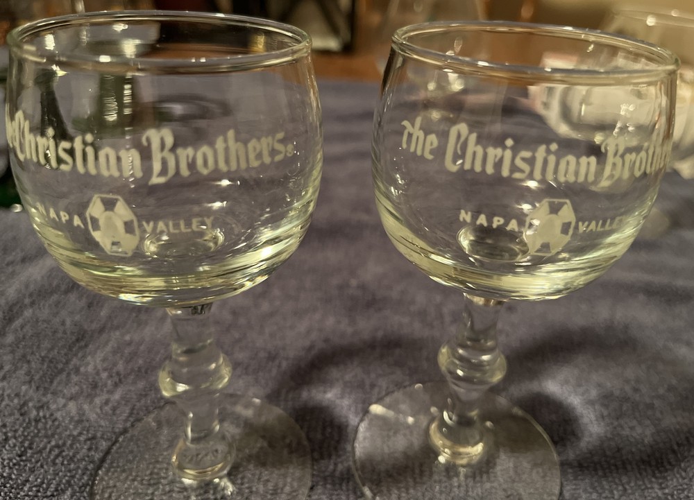 THE CHRISTIAN BROTHERS, NAPA VALLEY, CALIFORNIA SOUVENIR WINE GLASS(Lot of 2)