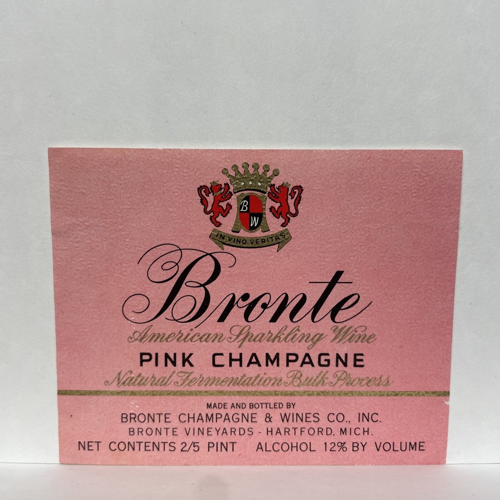 Bronte Pink Champagne American Sparking Wine Hartford MI Label
