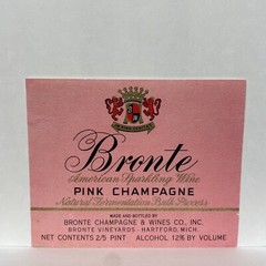 Bronte Pink Champagne American Sparking Wine Hartford MI Label