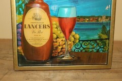 Rare Vintage 1964 Lancers Vin Rose Wine Embossed Easel Back Sign