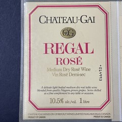 Vintage Chateau-Gai Regal Rose Medium Dry Wine UNUSED Paper Label Q07