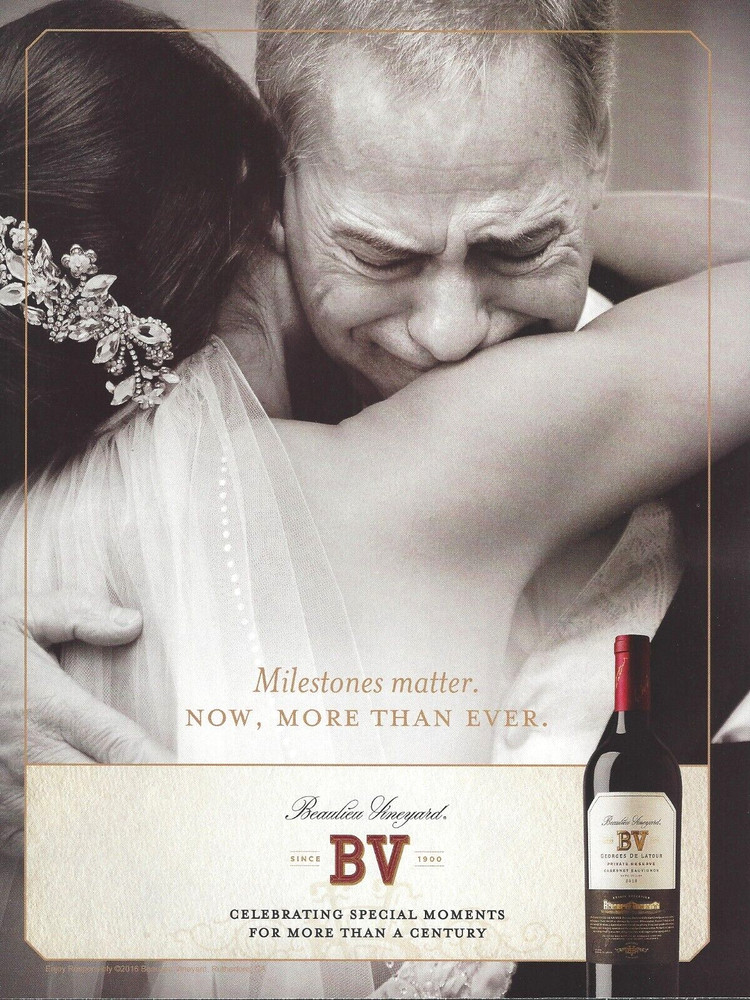 2016 Beaulieu Vineyard Wine BV Milestones Matter Print Ad Advertisement