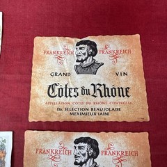 9 Vintage Bottle Label Wine Spirit Foreign 1950s 1960s Beer Bulk Lot