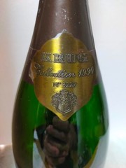Krug Collection 1990 Empty Glass Bottle Champagne With Wood Box From Japan