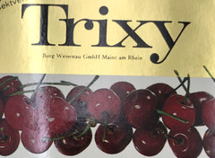 VTG Trixy Sparkling Fruit Cherry Wine Bottle Label Foil 3.25×4.5 Germany