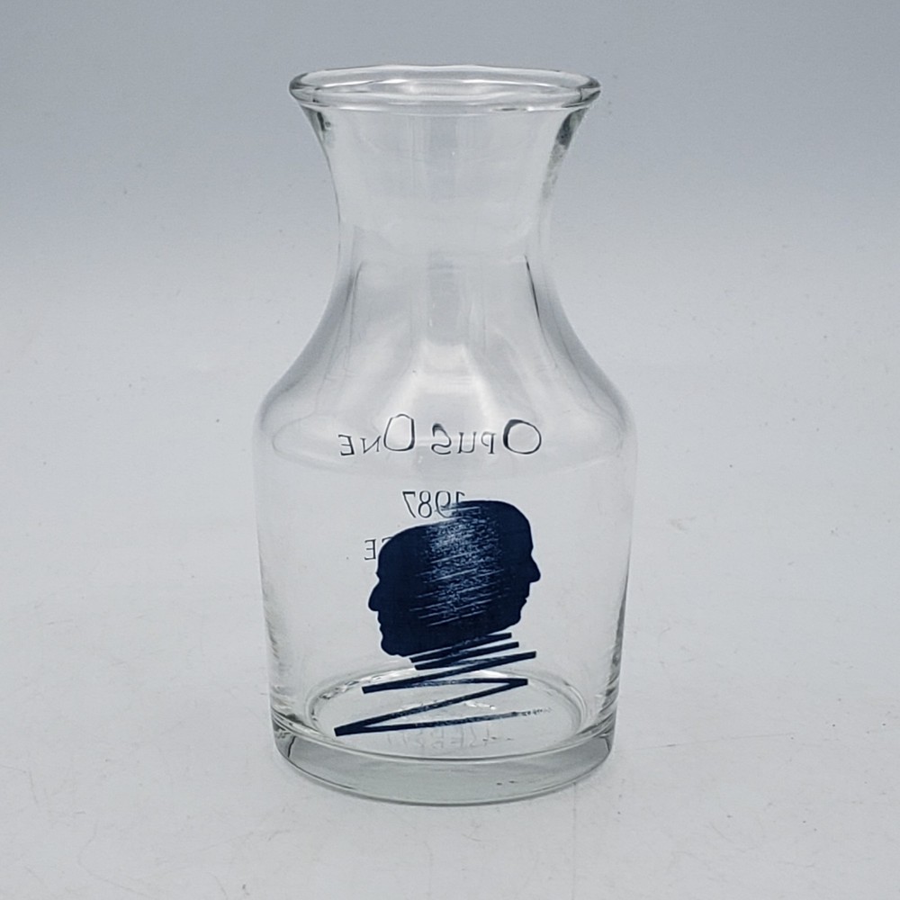 Opus One Wine 1987 Vintage Debut Glass Carafe Decanter Small 3oz 3 3/4in EUC