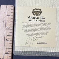 Vintage 1980 Chateau-Gai Gamay Rose Wine Niagara UNUSED Paper Label Q27