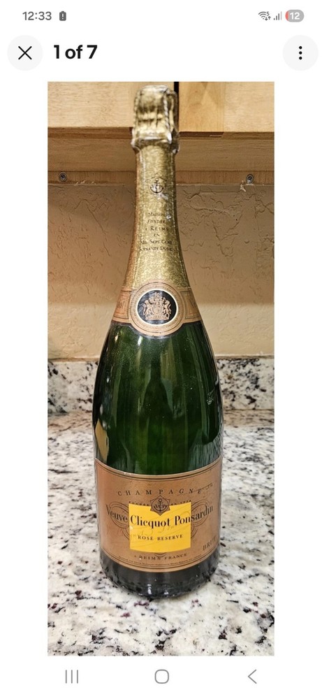 Vintage Veuve Clicquot Ponsardin Rosé Reserve Champagne EmptyBottle1.5L Display