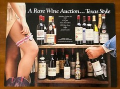 RARE VINTAGE TEXAS WINE AUCTION PROMO POSTER A Rare Wine Auction… Texas Style 85