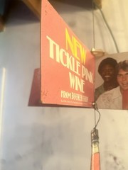 70’S BOONE’S FARM “TICKLED PINK” TICKLE PINK FRUIT WINE 40”+DANGLER WINE SIGN