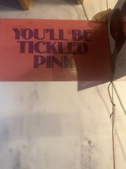 70’S BOONE’S FARM “TICKLED PINK” TICKLE PINK FRUIT WINE 40”+DANGLER WINE SIGN