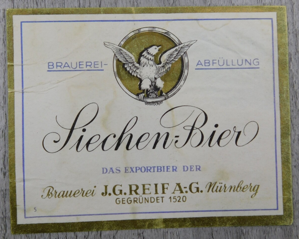 Lichen Bier Das Exportbier Der Brauerei Nürnberg Vintage Label Wine Germany