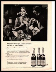 1966 Taylor Wine Company Hammondsport New York Pink Champagne Brut Print Ad