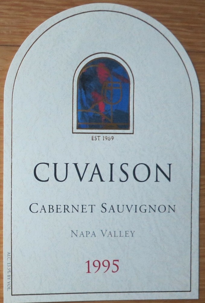 wine labels USA CUVAISON Cabernet Sauvignon 1995 Napa Valley Carneros