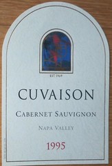 wine labels USA CUVAISON Cabernet Sauvignon 1995 Napa Valley Carneros
