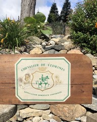Vintage Wood French Wine Bordeaux Chardonnay Vineyard Cellar Advertising Sign