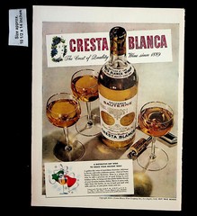 1944 Cresta Blanca California Sauterne Dry Wine Holiday Vintage Print Ad 35091