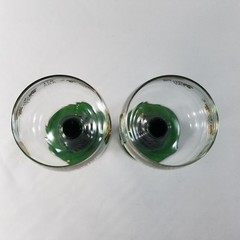 SCHMITT SOHNE Wine Glasses (x2) – Green Ribbed Stem Cordial Vintage W. Germany