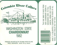 Columbia River Cellars Chardonnay Pasco WA 1982 1980s Vtg Wine Label