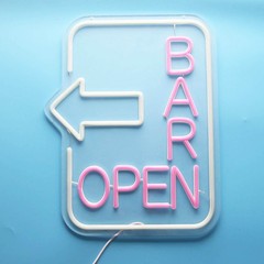 Bar Open Neon Sign – Retro Pink LED Tavern Sign for Pub, Cafe & Home Bar, Dim…