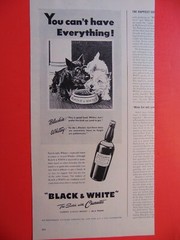 1944 BLACK & WHITE Scotch Whiskey Scottie Dogs Blackie & Whitey art print ad