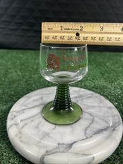 Set Of (3) Weinkellerei Honingshofe e.G Pfedelbach Beehive Glasses Emerald Green