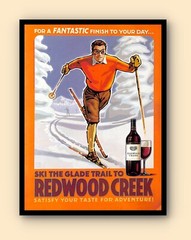 2005 Redwood Creek Wine PRINT AD Skiing Adventure Art