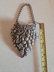 Vin Blanc French Pewter Wine Decanter Label Name Tag For White Wine