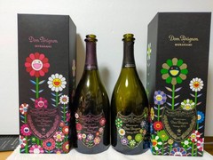 (empty) Dom Perignon 2015 Ryu Murakami Edition Limited Bottle Set of 2 With Box