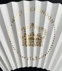 Moet & Chandon Champagne Sensu Folding Hand Fan – Bamboo,Paper, Grosgrain Ribbon