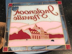 Rare Historic Winery Inglenook Navalle Rutherford Ca. Stained Glass Sign