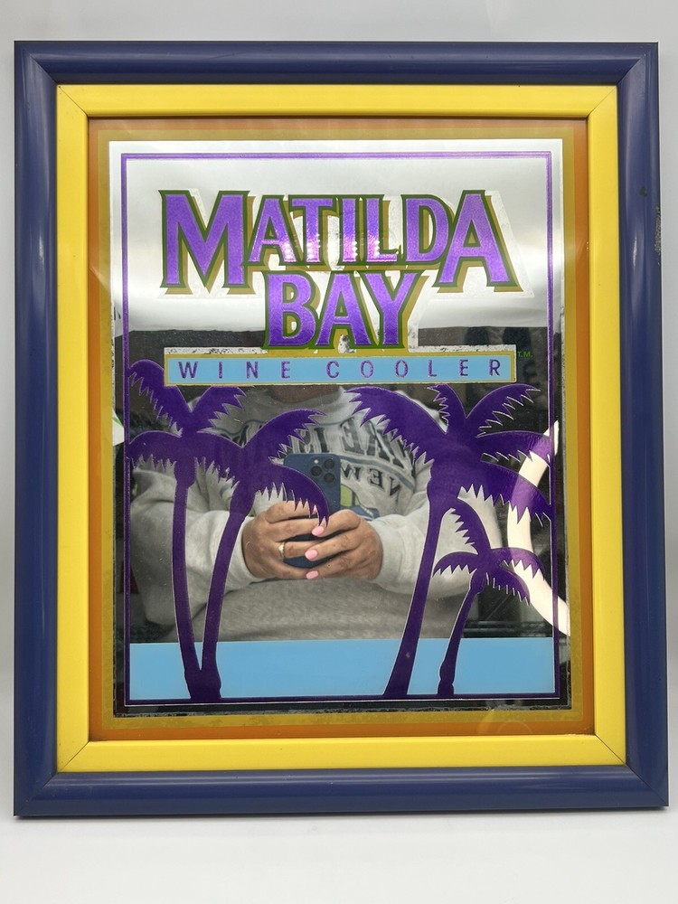 Vtg Tiki 80s Matilda Bay TROPICAL COOLER bar Mirror Sign Barware Wall Decor