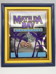 Vtg Tiki 80s Matilda Bay TROPICAL COOLER bar Mirror Sign Barware Wall Decor