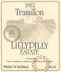 Tramillon LillyPilly Estate NSW Australia P&A Fiumara 1982 1980s Vtg Wine Label