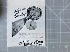 Garretts Virginia Dare Wine Print Ad Vintage Ad Brooklyn NY Keep em Smiling 1943