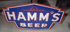 Hamm Beer Pure Porcelain Enamel Heavy Metal Sign 36 Inches Single Side