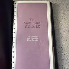 Vintage 1982 Wine Label Register
