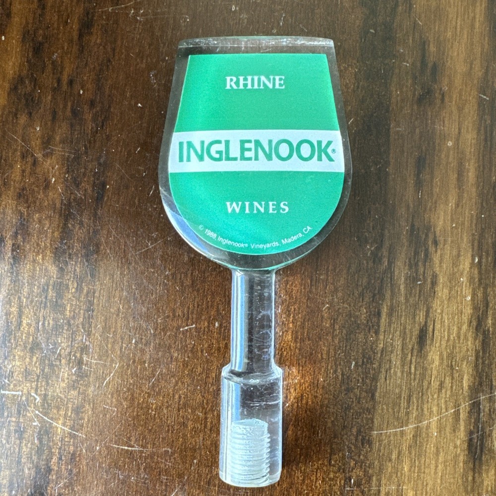 Vintage 1988 Inglenook Rhine Wines Lucite Tap Handle Pull Cellar Man Cave