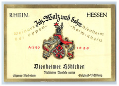 1960&rsquo;s-80&rsquo;s Jon Warund John Dienheimer Hohlenhein German Wine Label S72E