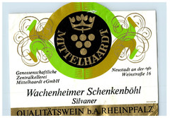 1970&rsquo;s-80&rsquo;s Wachenheimer Schenkenbohl German Wine Label Original S29E