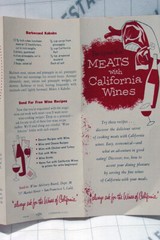 OLD 1956 CALIFORNIA WINES ad brochure California WAB Wine Advisory Board SF CA