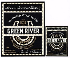 2 WHISKEY BOTTLE LABEL GREEN RIVER KENTUCKY JERSEY CITY MARYLAND